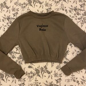 Cropped long sleeve sweater size small